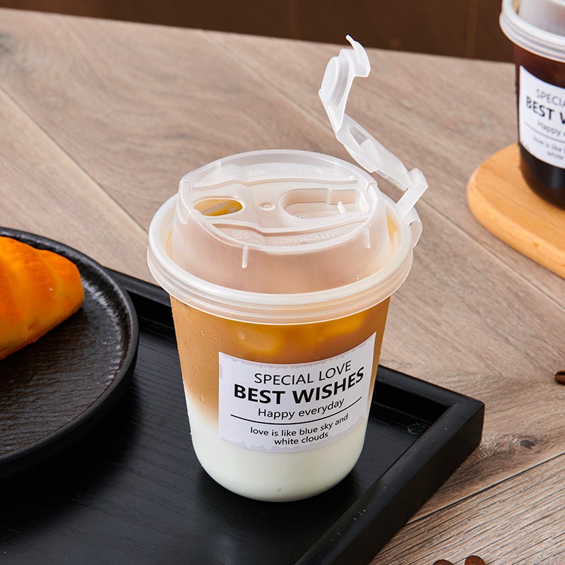 Disposable Coffee Cup Milk Tea Cup With Lid Cold Beverage Cup Plastic Out To Carry Shop Packaging Special Juice Supplier - Image 5